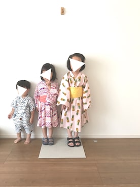 「GLOBAL WORK（グローバルワーク）のアイテム（水着/着物・浴衣）」を使った、   ＭiiiYA⁂さん（キッズ・110cm）の夏コーディネート