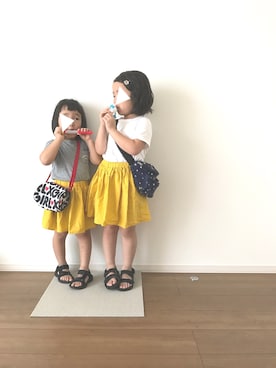 「X-girl（エックスガール）のアイテム」を使った、   ＭiiiYA⁂さん（キッズ・110cm）の夏コーディネート