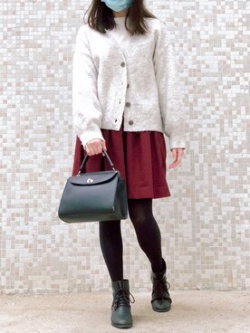 「バッグ」｜「アイテム（ブーティ）」を使った、miyaさん（レディース・156cm）の春コーディネート