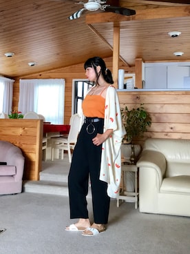 「着物」｜「アイテム（その他アウター）」を使った、ALIさん（レディース・165cm）の冬コーディネート