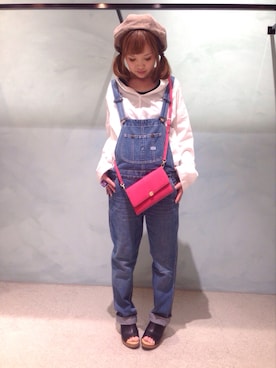 「LEE」｜「アイテム（オールインワン・サロペット）」を使った、mei♡さん（レディース・149cm）の春コーディネート