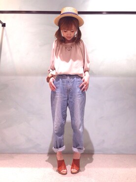 「passage mignon/flaneur（パサージュミニョンフラヌール）のアイテム（帽子）」を使った、mei♡さん（レディース・149cm）の夏コーディネート