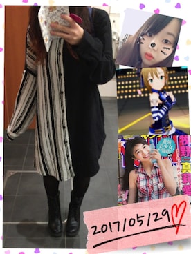 「だぼだぼ」｜「アイテム（ワンピース/ドレス）」を使った、美音さん（レディース・159cm）の春コーディネート