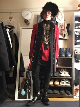 「ジョージコックス」｜「アイテム（帽子）」を使った、grさん（メンズ・169cm）の冬コーディネート