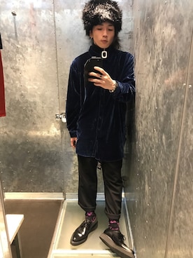 「CABANE de ZUCCa（カバンドズッカ）のアイテム（スラックス）」を使った、grさん（メンズ・170cm）の秋コーディネート