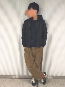「RAGEBLUE（レイジブルー）のアイテム（ミリタリージャケット）」を使った、もつさん（メンズ・178cm）の冬コーディネート