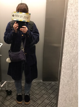 「coen（コーエン）のアイテム（その他アウター）」を使った、ao***さん（レディース・154cm）の秋コーディネート