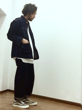 「GLOBAL WORK（グローバルワーク）のアイテム（カバーオール）」を使った、オオヒラさん（メンズ・170cm）の秋コーディネート