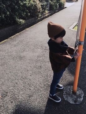 「スヌード」｜「アイテム（スリッポン）」を使った、P×Kさん（キッズ・90cm）の冬コーディネート