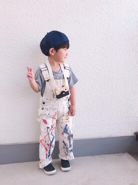 P×Kさんの（DENIM DUNGAREE | デニムダンガリー）を使ったコーディネート