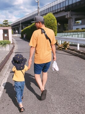 「父と息子」｜P×Kさん（キッズ・100cm）の夏コーディネート