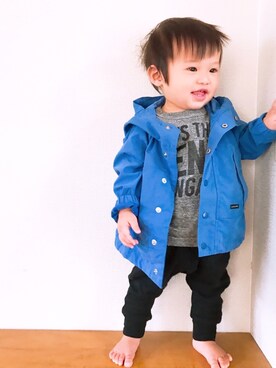 「やっぱりストリートが好き」｜「アイテム（ナイロンジャケット）」を使った、P×Kさん（キッズ・70cm）の秋コーディネート