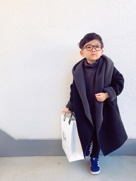 「antiqua（アンティカ）のアイテム（その他アウター）」を使った、P×Kさん（キッズ・100cm）の冬コーディネート