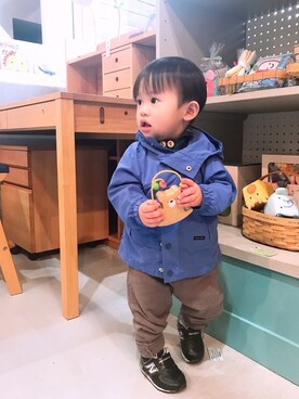 「スウエットパンツ」｜「アイテム（その他）」を使った、P×Kさん（キッズ・80cm）の冬コーディネート