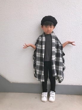 「エリート一重くん」｜P×Kさん（キッズ・100cm）の秋コーディネート