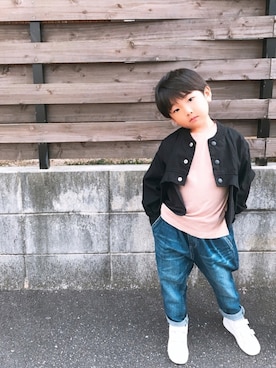 「エリート一重くん」｜P×Kさん（キッズ・110cm）の秋コーディネート