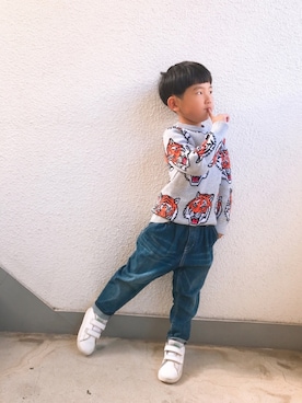 「エリート一重くん」｜P×Kさん（キッズ・110cm）の秋コーディネート