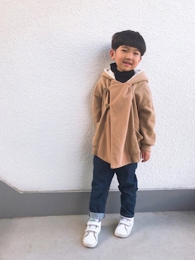 「エリート一重くん」｜P×Kさん（キッズ・100cm）の冬コーディネート