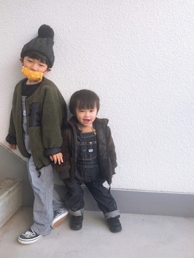 「スリッポン」｜「アイテム（その他アウター）」を使った、P×Kさん（キッズ・110cm）の冬コーディネート