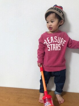 「fith社」｜「アイテム（帽子）」を使った、P×Kさん（キッズ・80cm）の冬コーディネート