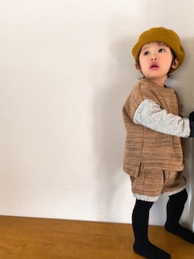 「cokitica（コキチカ）のアイテム（セットアップ）」を使った、P×Kさん（キッズ・80cm）の冬コーディネート