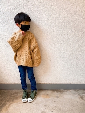 「エリート一重くん」｜P×Kさん（キッズ・110cm）の春コーディネート