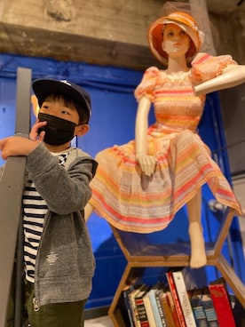 「RADCHAP（ラッドチャップ）のアイテム（帽子）」を使った、P×Kさん（キッズ・110cm）の春コーディネート