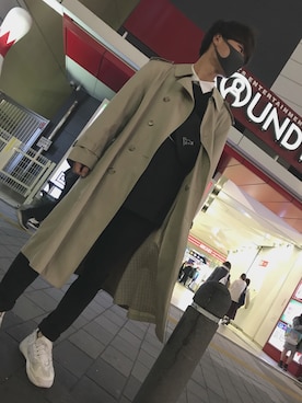 「韓国スタイル」｜「アイテム（トレンチコート）」を使った、sighさん（メンズ・173cm）の春コーディネート
