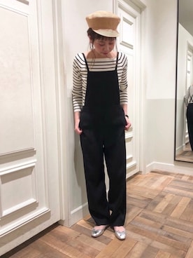「153cm」｜「アイテム（オールインワン・サロペット）」を使った、hikariさん（レディース・153cm）の春コーディネート