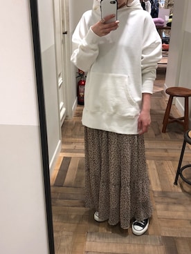 「A part by（アパートバイ）のアイテム（パーカー）」を使った、hikariさん（レディース・153cm）の春コーディネート