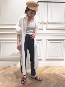 「A part by（アパートバイ）のアイテム（シャツワンピース）」を使った、hikariさん（レディース・153cm）の春コーディネート
