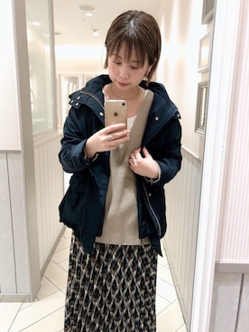 「プリーツ」｜「アイテム（マウンテンパーカー）」を使った、hikariさん（レディース・153cm）の秋コーディネート