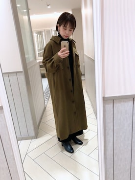 「アパートバイローリーズ」｜「アイテム（その他アウター）」を使った、hikariさん（レディース・153cm）の秋コーディネート