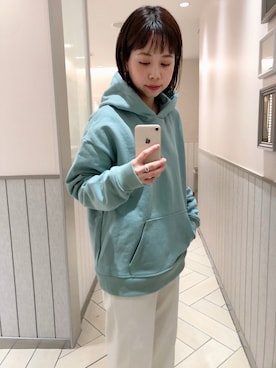 「A part by（アパートバイ）のアイテム（パーカー）」を使った、hikariさん（レディース・153cm）の冬コーディネート