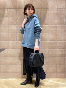 「ジーナシス」｜「アイテム（パーカー）」を使った、hikariさん（レディース・153cm）の春コーディネート