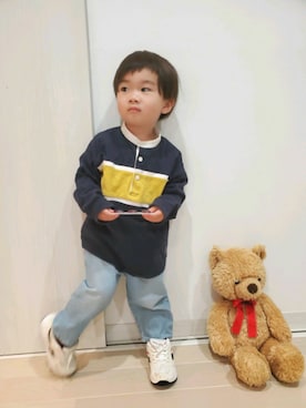 「kids」｜「アイテム（その他）」を使った、r-kunさん（キッズ・80cm）の春コーディネート