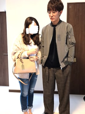 「INHERIT（インヘリット）のアイテム」を使った、えり(*´꒳`*)さん（レディース・153cm）の冬コーディネート