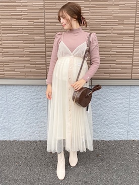 「le reve vaniller（ル レーヴ ヴァニレ）のアイテム」を使った、happymiminaさん（レディース・158cm）の秋コーディネート