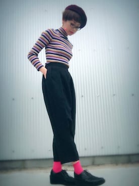 「BEAMS（ビームス）のアイテム（ピアス（両耳用））」を使った、ayan_nさん（レディース・158cm）の秋コーディネート