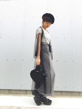 「WC（ダブル シー）のアイテム（カーディガン/ボレロ）」を使った、ayan_nさん（レディース・158cm）の夏コーディネート