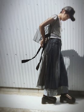 「WC（ダブル シー）のアイテム（カーディガン/ボレロ）」を使った、ayan_nさん（レディース・158cm）の夏コーディネート