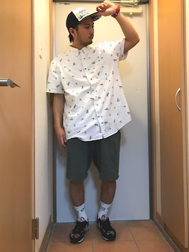 「ボタニカル」｜「アイテム（キャップ）」を使った、coney11さん（メンズ・170cm）の夏コーディネート