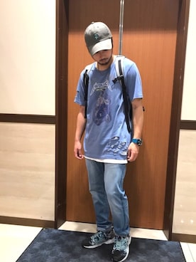 「go slow caravan」｜「アイテム（アナログ腕時計）」を使った、coney11さん（メンズ・170cm）の夏コーディネート