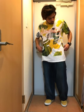 「Desigual（デシグアル）のアイテム（Tシャツ/カットソー）」を使った、coney11さん（メンズ・170cm）の夏コーディネート