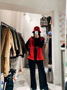 「FILA（フィラ）のアイテム（ジャケット/アウター）」を使った、lymtaleさん（レディース・157cm）の冬コーディネート