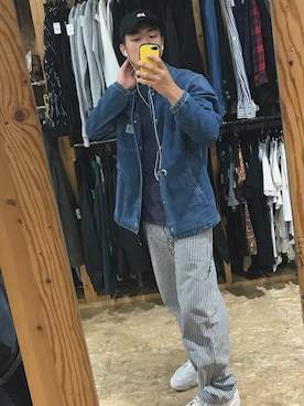 「UCLA（ユーシーエルエー）のアイテム（帽子）」を使った、はるおさん（メンズ・178cm）の秋コーディネート