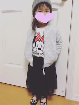 「no brand（ノーブランド）のアイテム（パンプス）」を使った、am&mさん（キッズ・100cm）の冬コーディネート