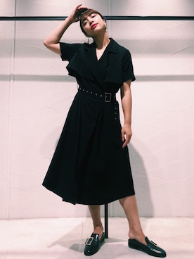 「アイテム（ローファー、グリーン系）」を使った、RINさん（レディース・164cm）の夏コーディネート