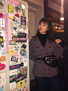 「ウエストイン」｜「アイテム（その他アウター）」を使った、RINさん（レディース・164cm）の秋コーディネート