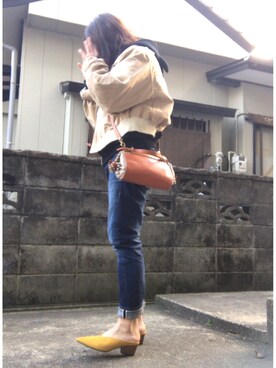 「Ameri（アメリ）のBAGGY MILITARY JACKET（ミリタリージャケット）」を使った、Sатоко⋆*さん（レディース・156cm）の春コーディネート